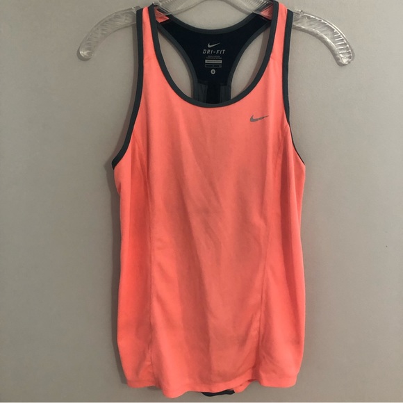 Nike Dri-Fit Orange & Gray Racerback Work Out Tank, Size Small - Picture 2 of 11